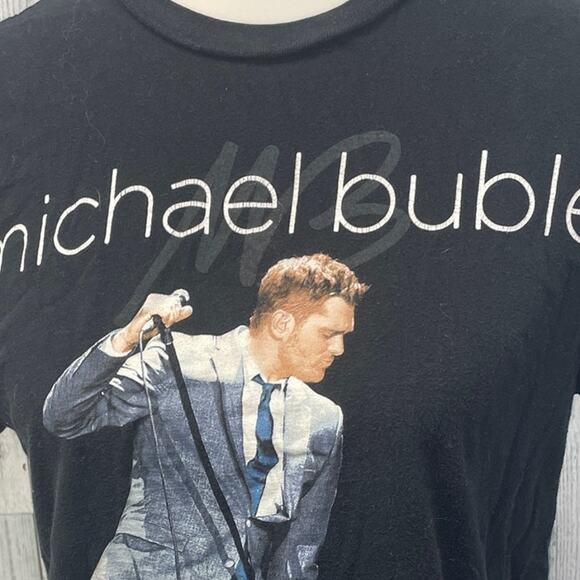 Michael Buble Womens Medium Short Sleeve Crew Neck Concert Tee Shirt - Picture 2 of 4